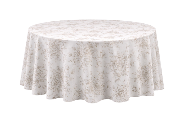 Tablecloth Toile Taupe 120" Round